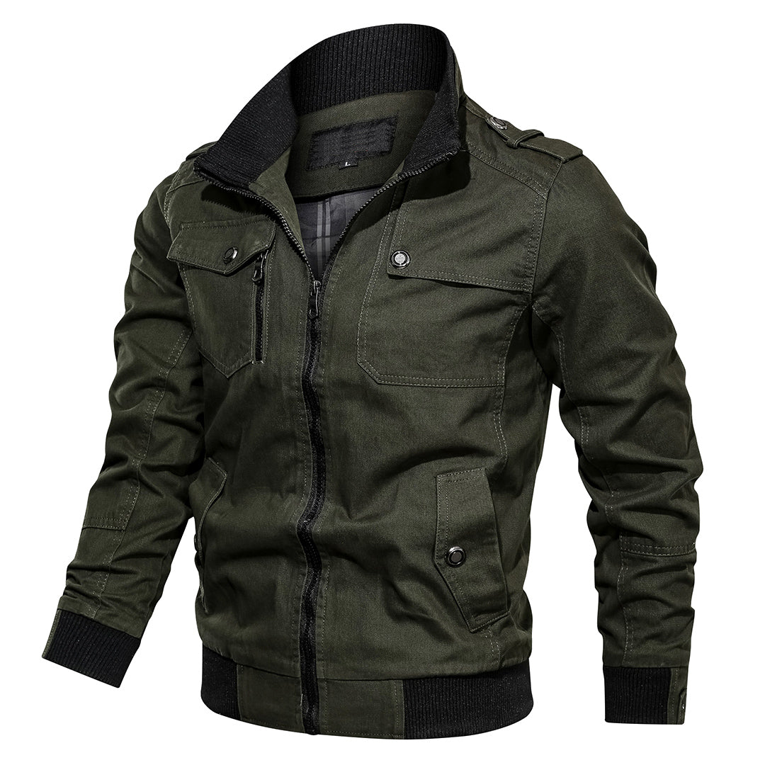 Men's Casual Bomber Jacket with Zipper