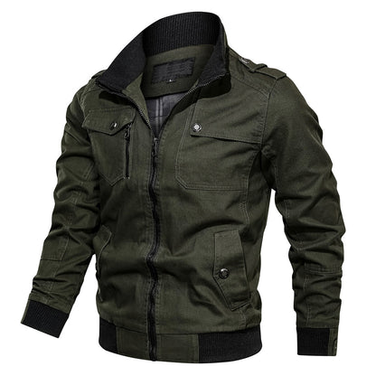 Men's Casual Bomber Jacket with Zipper
