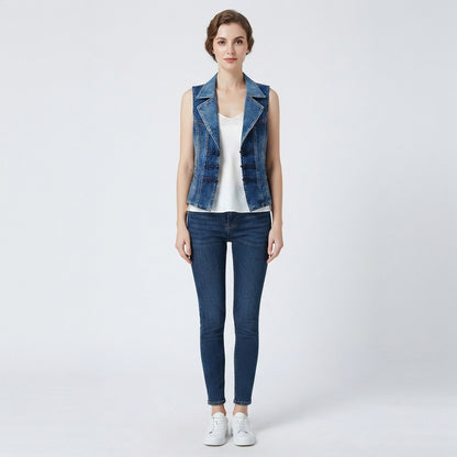 Women's Casual Denim Vest without Sleeves