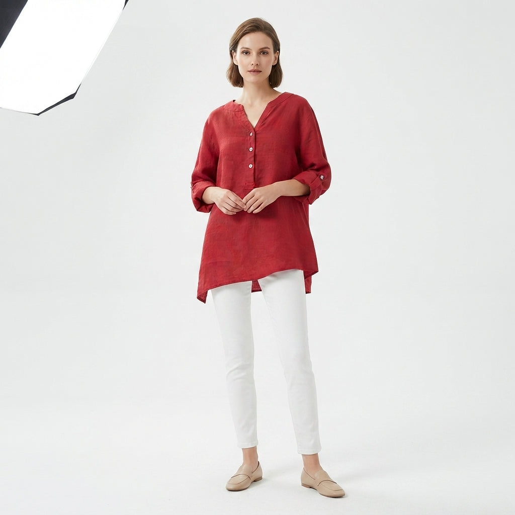 Women's Shirt with Buttons and Relaxed Fit