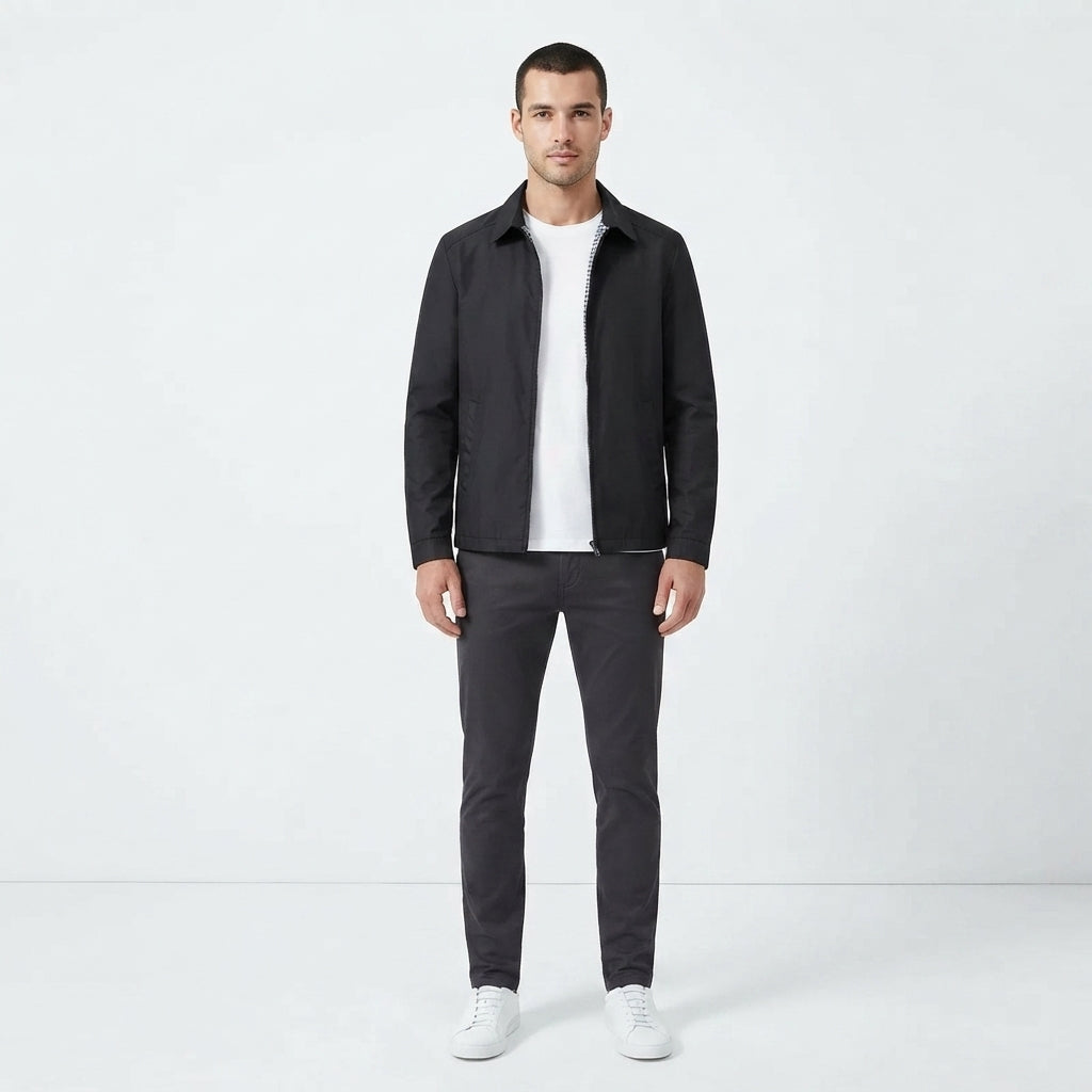 Men's Minimalist Zipper Front Casual Jacket