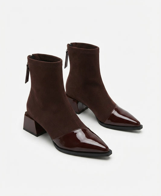 Women's Winter Ankle Boots with Block Heel