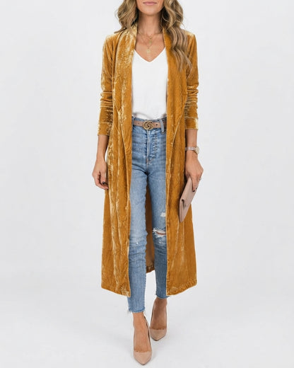 Women's Long Cardigan with Open Front
