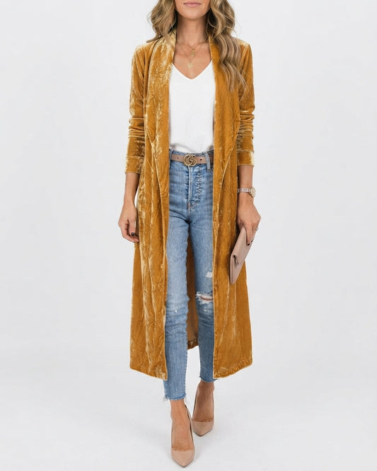 Women's Long Cardigan with Open Front