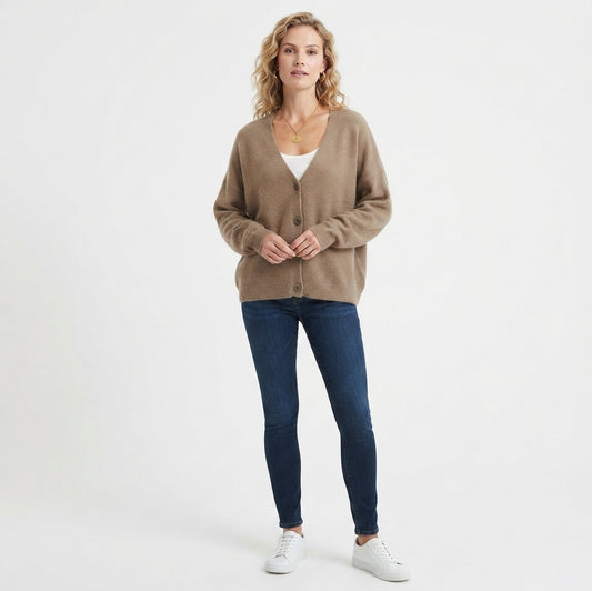 Women's V-Neck Button Cardigan