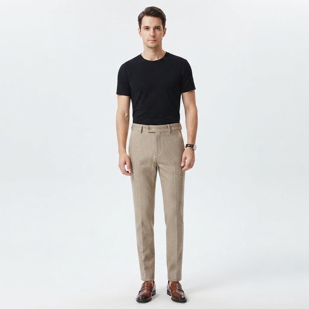 Men's Vintage Pleated Classic High-Waisted Trousers