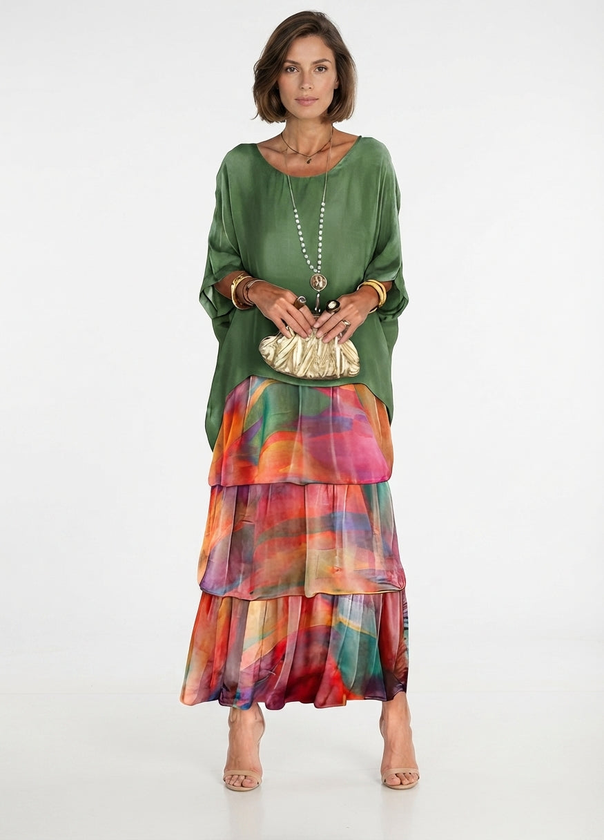 Women's Boho Layered Maxi Shorts Dress