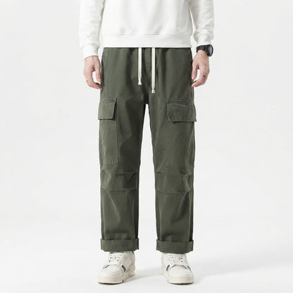 Men's Cargo Pants with Wide Legs and Pockets