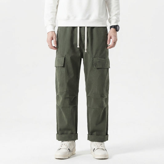 Men's Cargo Pants with Wide Legs and Pockets