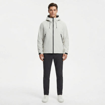 Waterproof Men's Jacket with Hood and Windproof Shell