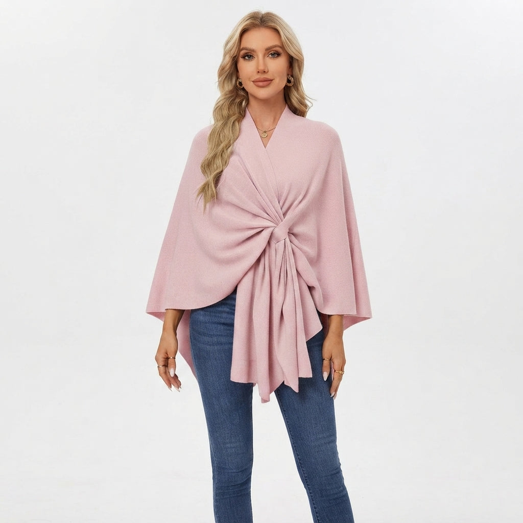 Women's Top with Draped Knot Detail and Flowing Fit