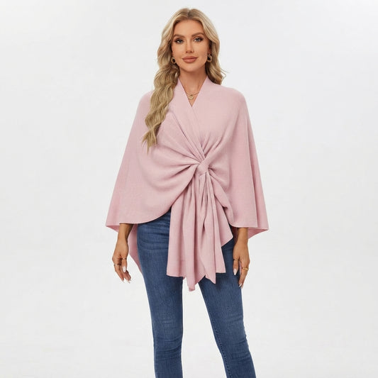 Women's Top with Draped Knot Detail and Flowing Fit