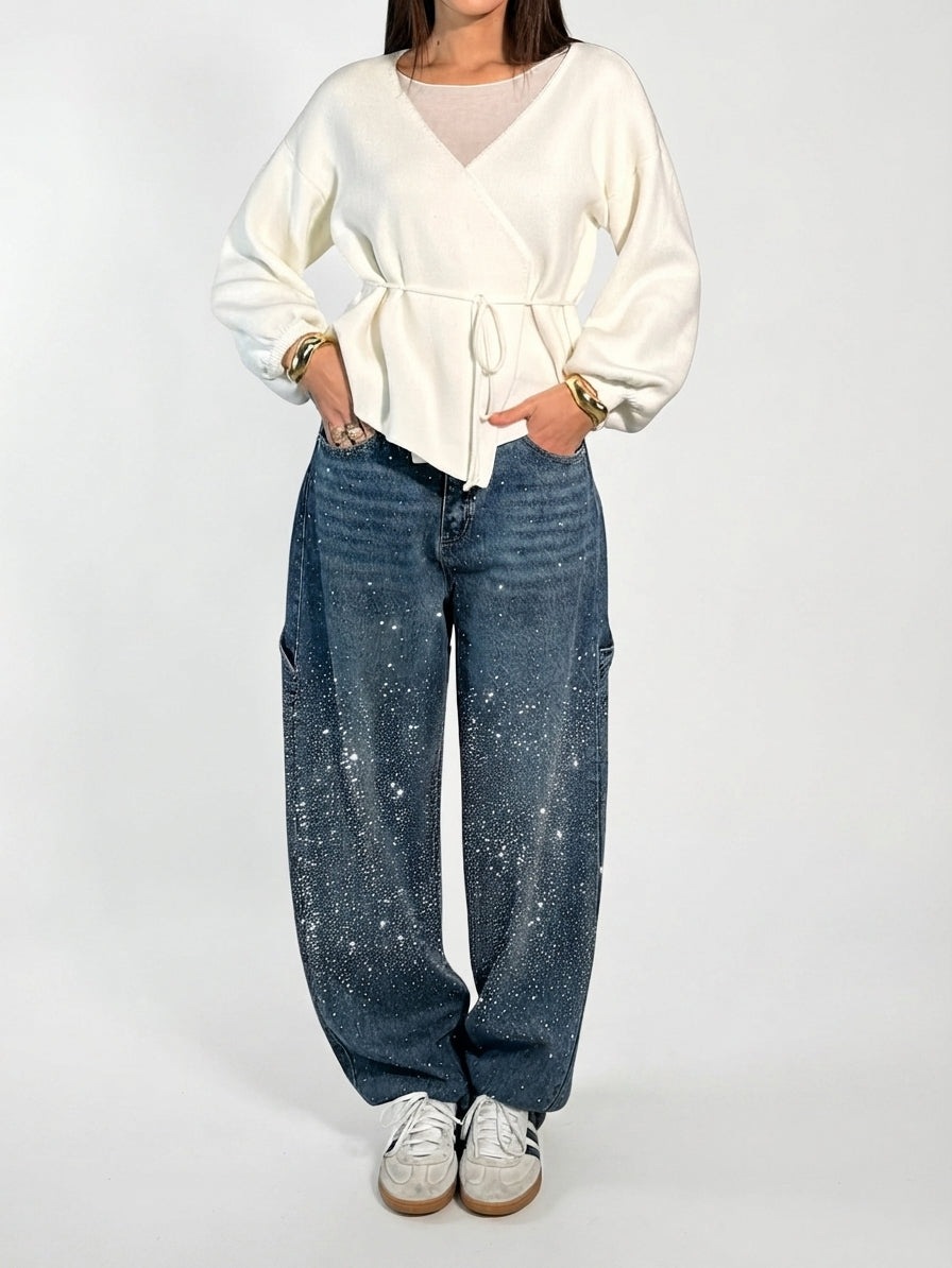 Women's Sparkling Diamond Jeans