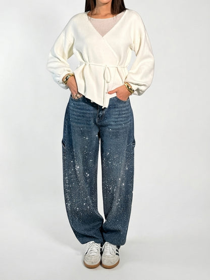 Women's Sparkling Diamond Jeans