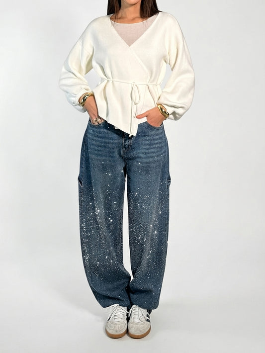 Women's Sparkling Diamond Jeans