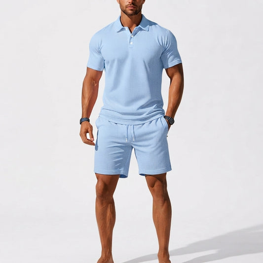Men's Polo Shirt and Shorts Casual Set