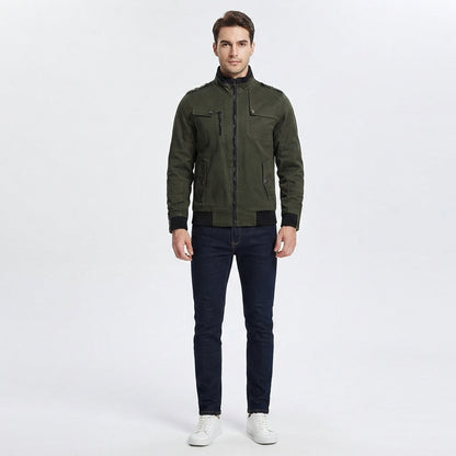 Men's Bomber Jacket with Multiple Pockets