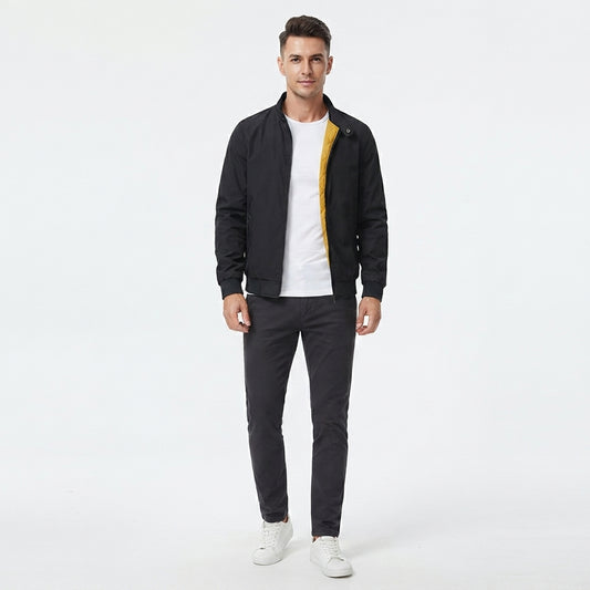 Men's Classic Bomber Jacket With Zipper