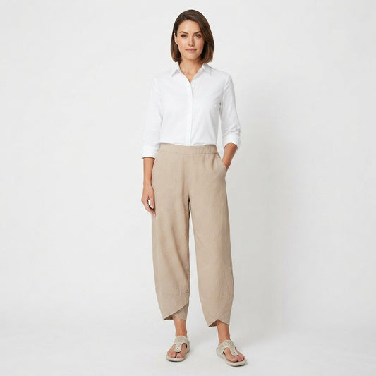 Women's Casual Cropped Pants with Wide Legs