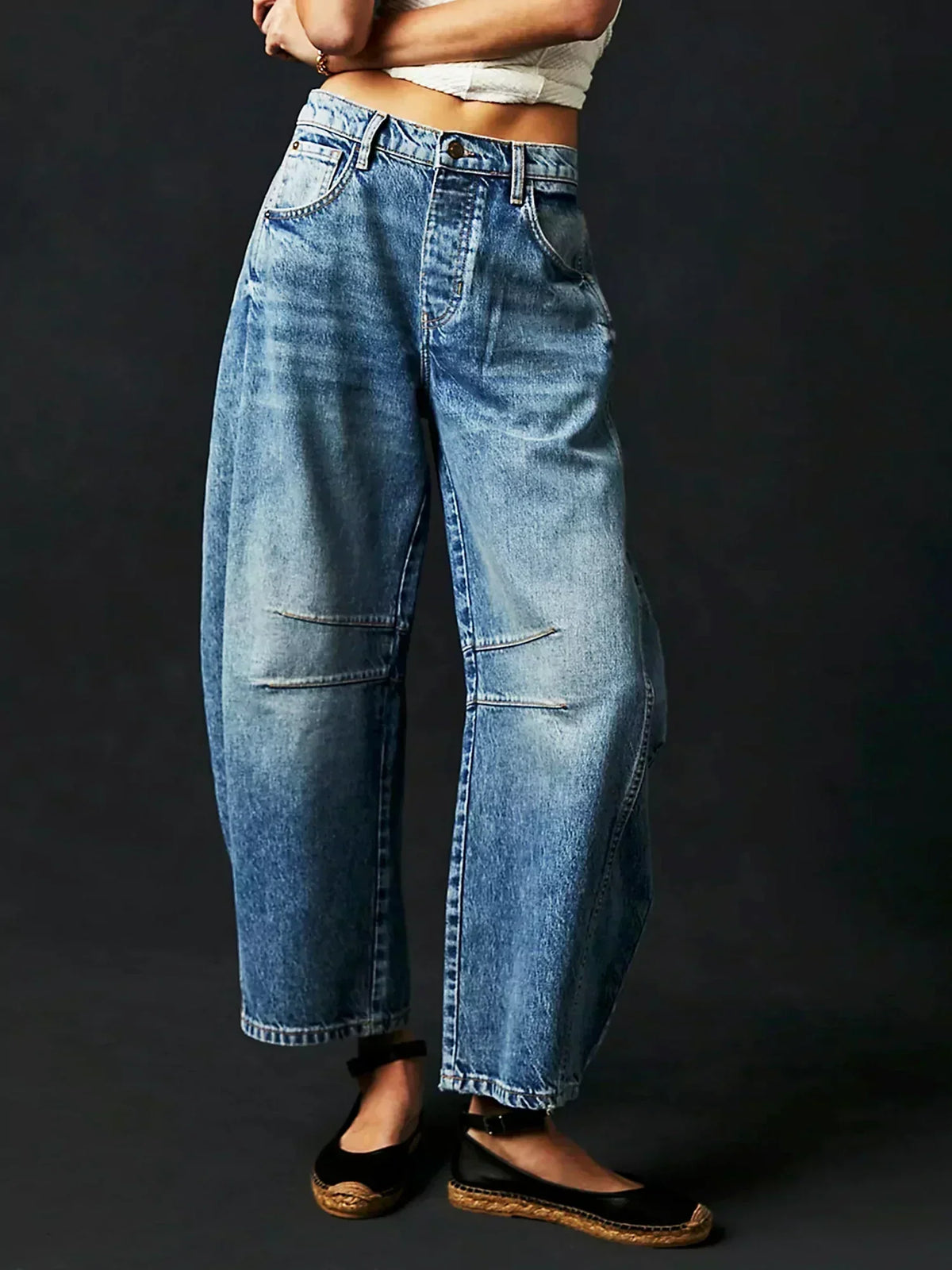 Women's Leopard Print Jeans with Wide Legs