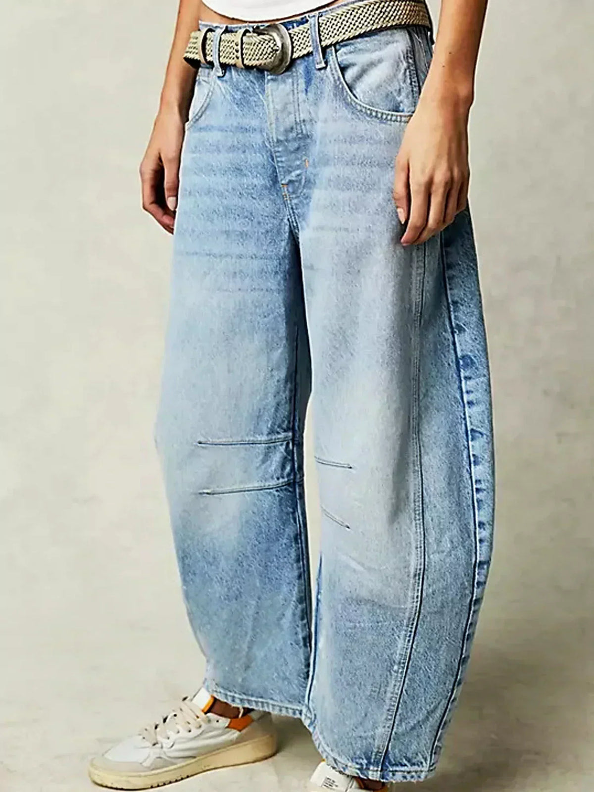 Women's Leopard Print Jeans with Wide Legs