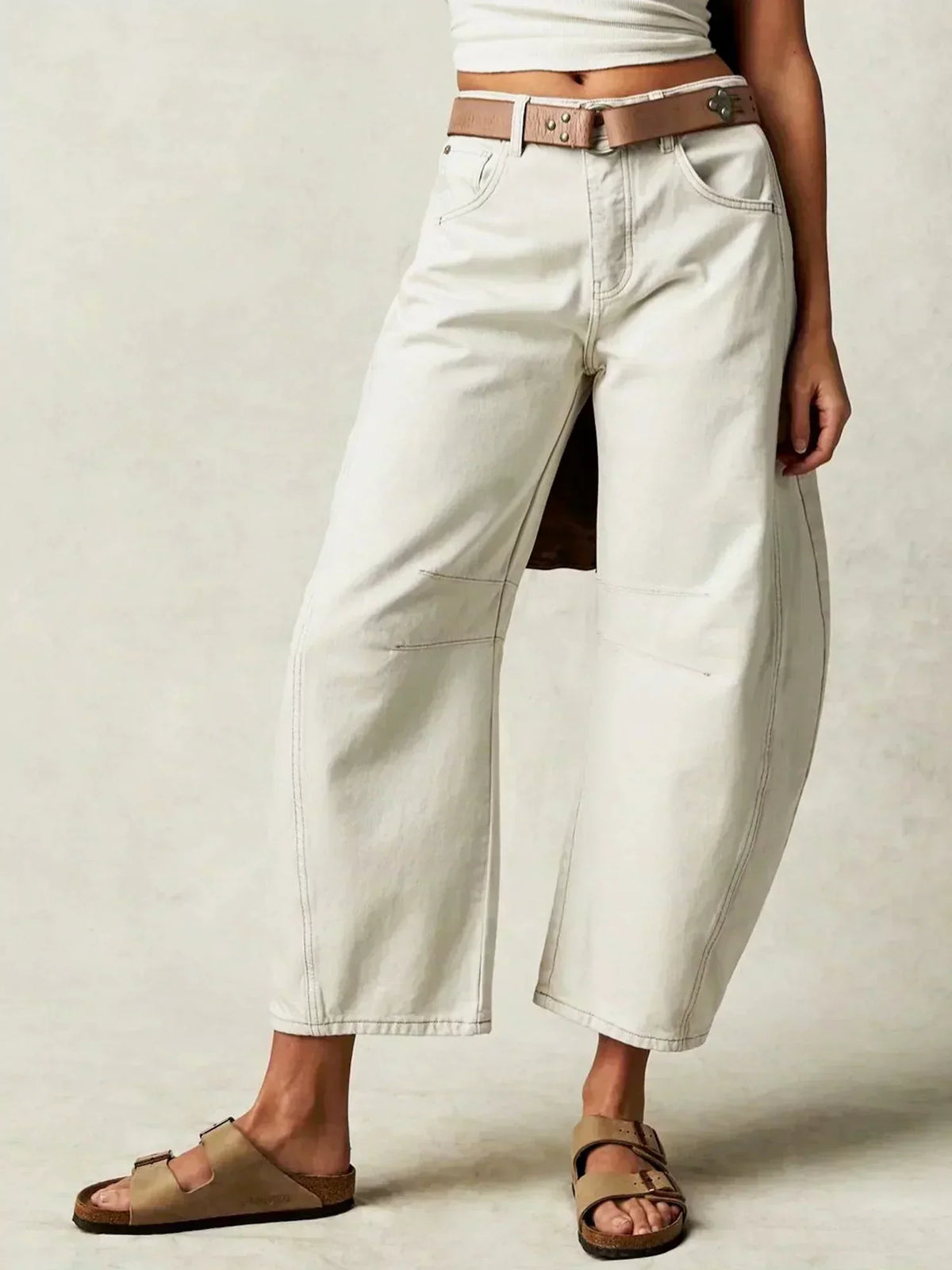 Women's Leopard Print Jeans with Wide Legs