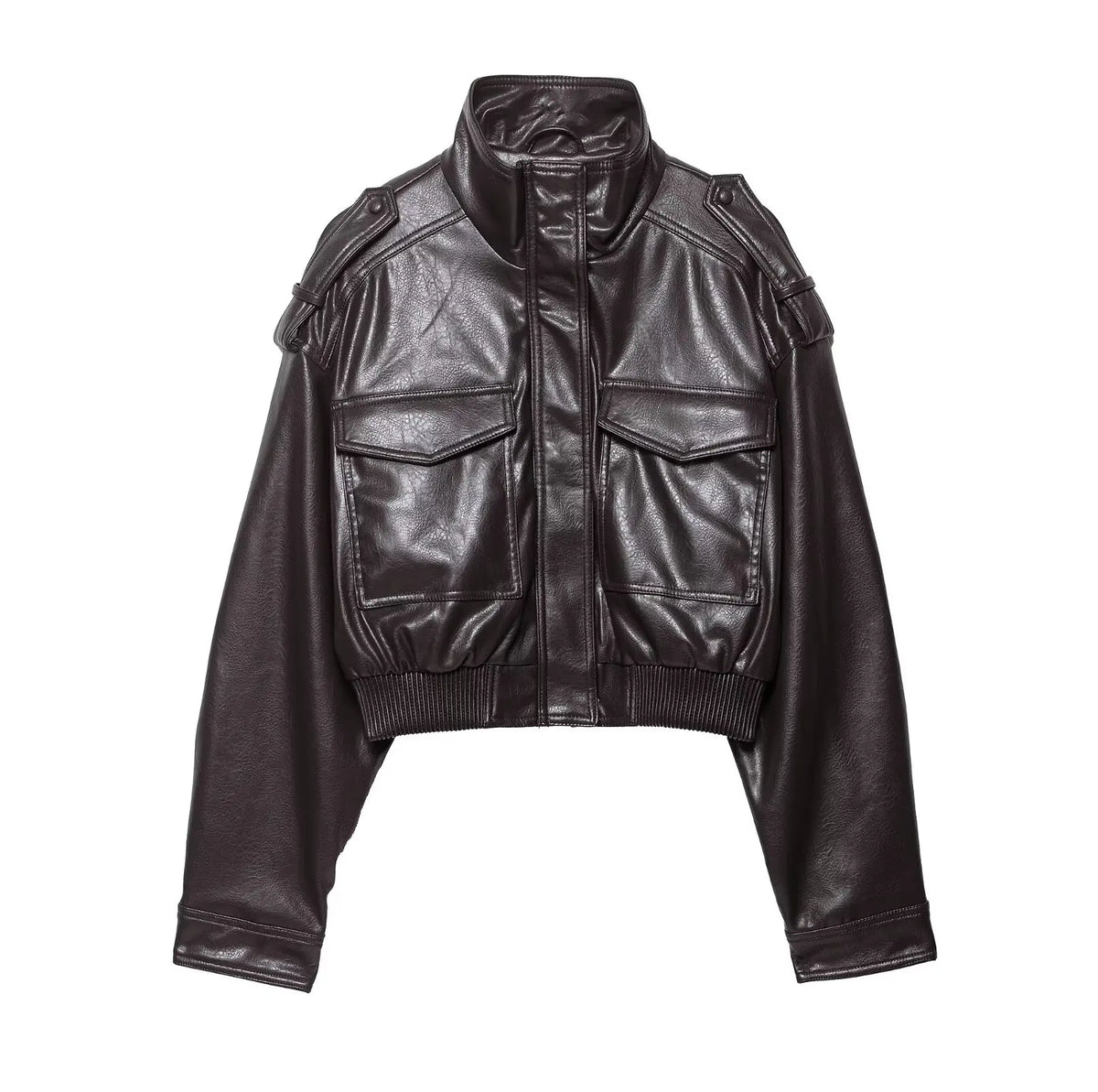 Women's Biker Style Jacket With Zipper